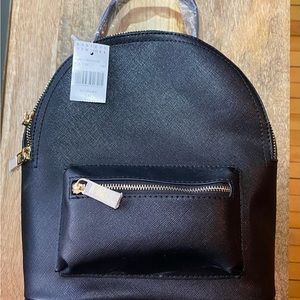 Barney’s New York black leather backpack purse